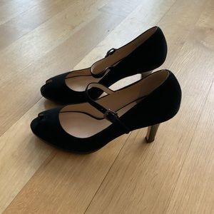 Cole Haan suede peep toe heels size 9